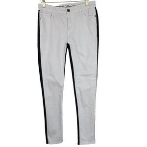 Buffalo David Bitton Faith Skinny Mid Rise Stretch Women's 29 White & Black Jean